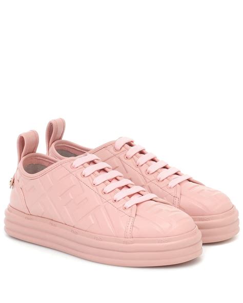 periwinkle burgundy and pink leather fendi sneakers|FENDI Logo Embossed Sneakers .